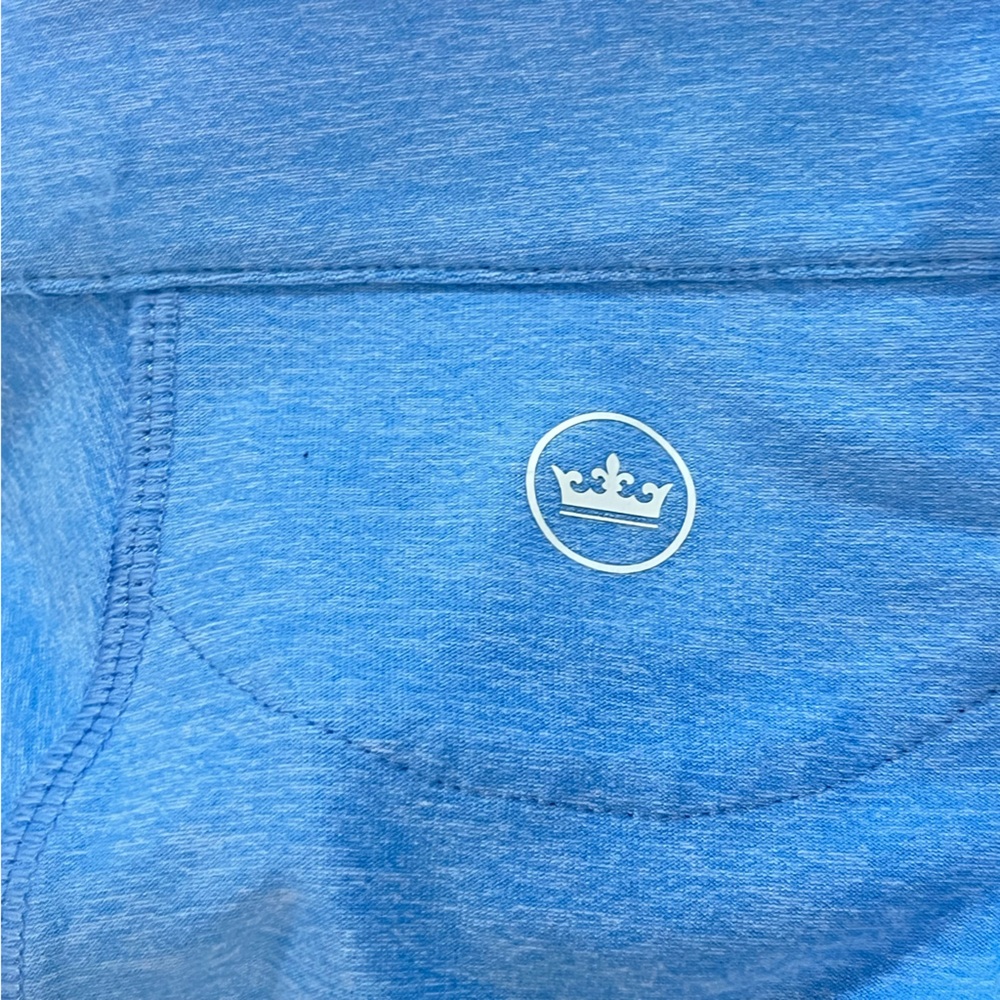 Peter Millar KALOS Golf Women's Perth Melange Raglan-Sleeve 1/4 Zip Blue Size L - Picture 13 of 13